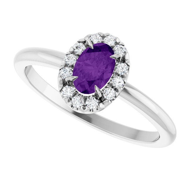 14k-white-gold-natural-amethyst-&-1/10-ctw-natural-diamond-french-set-halo-style-ring