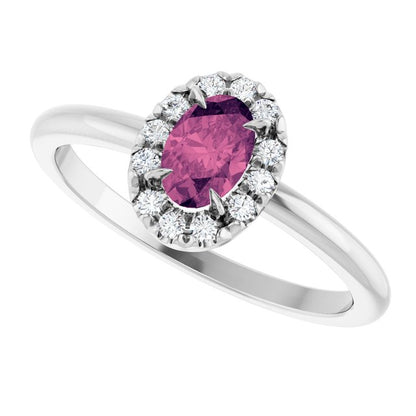 14k-white-gold-natural-pink-tourmaline-&-1/10-ctw-natural-diamond-french-set-halo-style-ring