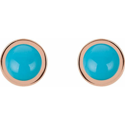 14k-rose-gold-cabochon-natural-turquoise-bezel-set-solitaire-earrings