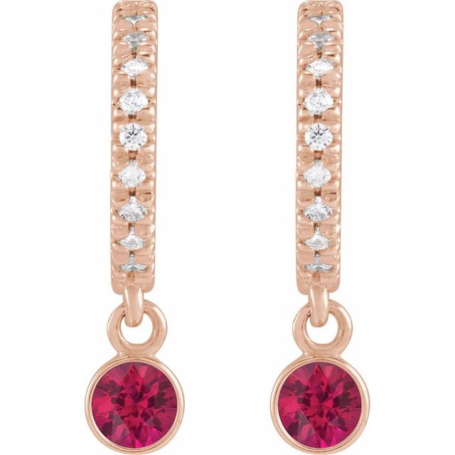 14k-rose-gold-natural-ruby-&-.08-ctw-natural-diamond-french-set--hoop-earrings