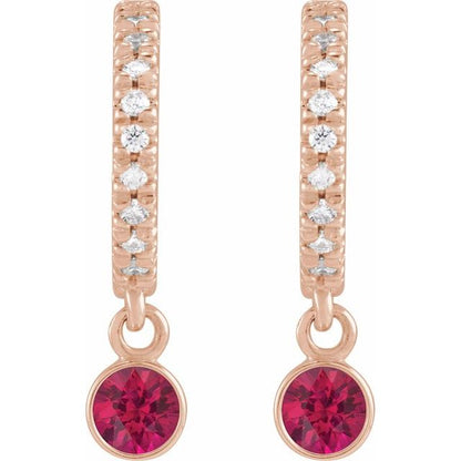14k-rose-gold-natural-ruby-&-.08-ctw-natural-diamond-french-set--hoop-earrings