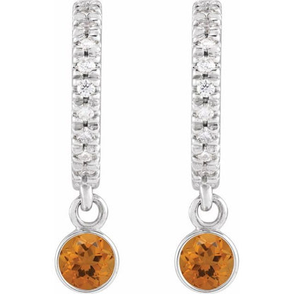 14k-white-gold-natural-citrine-&-.08-ctw-natural-diamond-french-set--hoop-earrings
