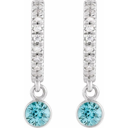 14k-white-gold-natural-blue-zircon-&-.08-ctw-natural-diamond-french-set--hoop-earrings