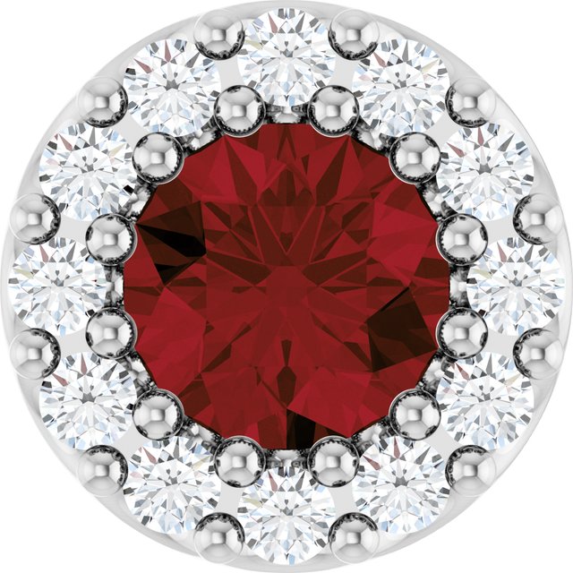14k-white-gold-natural-mozambique-garnet-&-.08-ctw-natural-diamond-halo-style-pendant