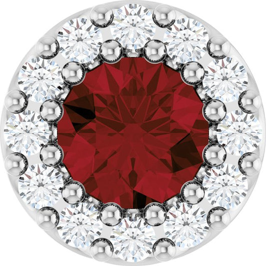 14k-white-gold-natural-mozambique-garnet-&-.08-ctw-natural-diamond-halo-style-pendant