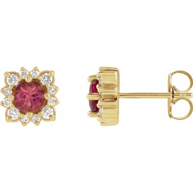 14k-yellow-gold-natural-mozambique-garnet-&-1/2-ctw-natural-diamond-halo-style-earrings