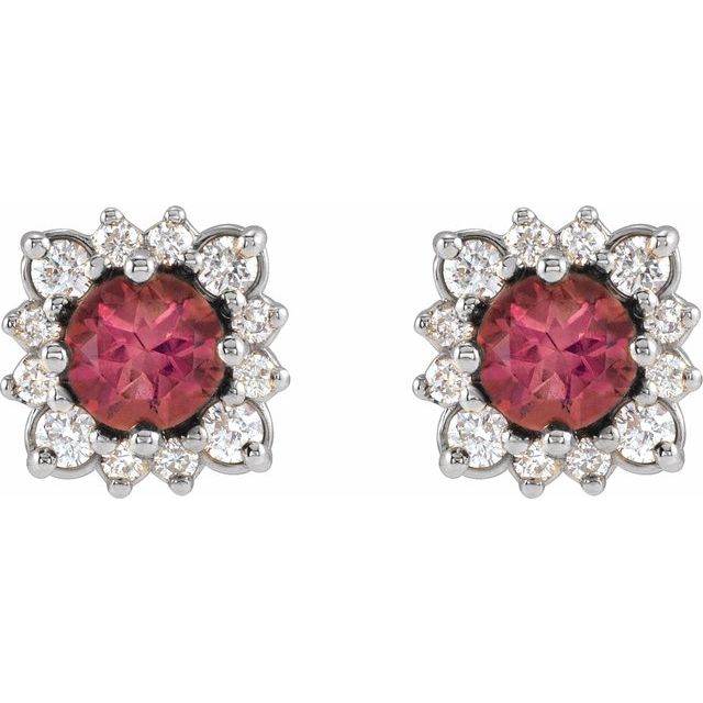 platinum-natural-pink-tourmaline-&-1/2-ctw-natural-diamond-halo-style-earrings