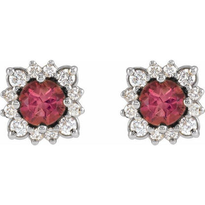 platinum-natural-pink-tourmaline-&-1/2-ctw-natural-diamond-halo-style-earrings