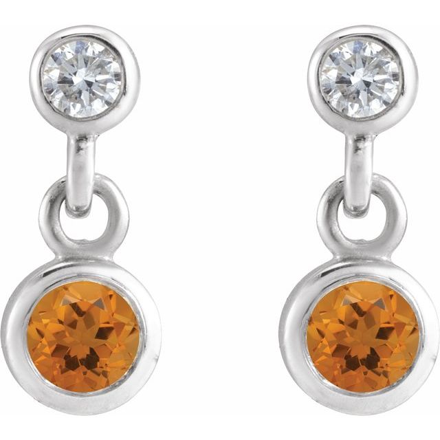 14k-white-gold-natural-citrine-&-.05-ctw-natural-diamond-two-stone-earrings