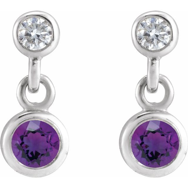 14k-white-gold-natural-amethyst-&-.05-ctw-natural-diamond-two-stone-earrings