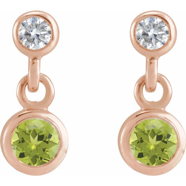 14k-rose-gold-natural-peridot-&-.05-ctw-natural-diamond-two-stone-earrings