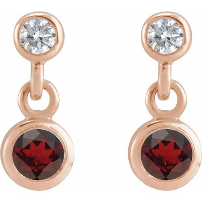14k-rose-gold-natural-mozambique-garnet-&-.05-ctw-natural-diamond-two-stone-earrings