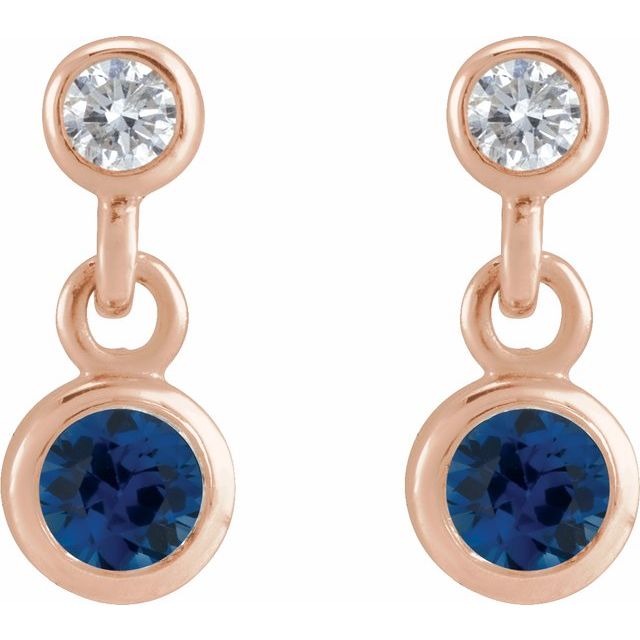 14k-rose-gold-natural-blue-sapphire-&-.05-ctw-natural-diamond-two-stone-earrings