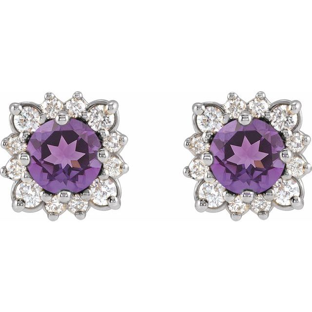 14k-white-gold-natural-amethyst-&-1/2-ctw-natural-diamond-halo-style-earrings