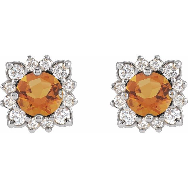 14k-white-gold-natural-citrine-&-1/2-ctw-natural-diamond-halo-style-earrings