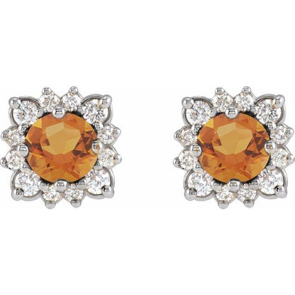 14k-white-gold-natural-citrine-&-1/2-ctw-natural-diamond-halo-style-earrings