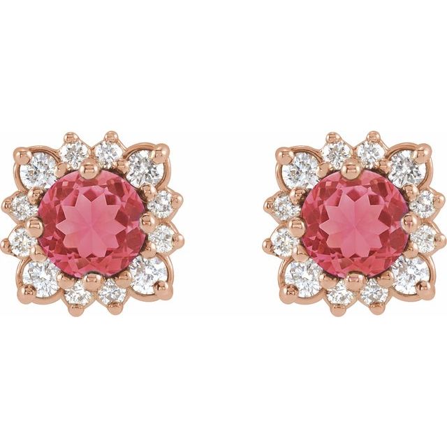 14k-rose-gold-natural-ruby-&-1/2-ctw-natural-diamond-halo-style-earrings