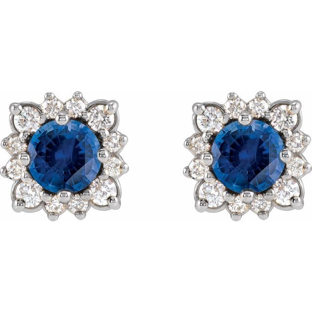 platinum-natural-blue-sapphire-&-1/2-ctw-natural-diamond-halo-style-earrings