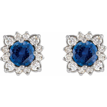 platinum-natural-blue-sapphire-&-1/2-ctw-natural-diamond-halo-style-earrings