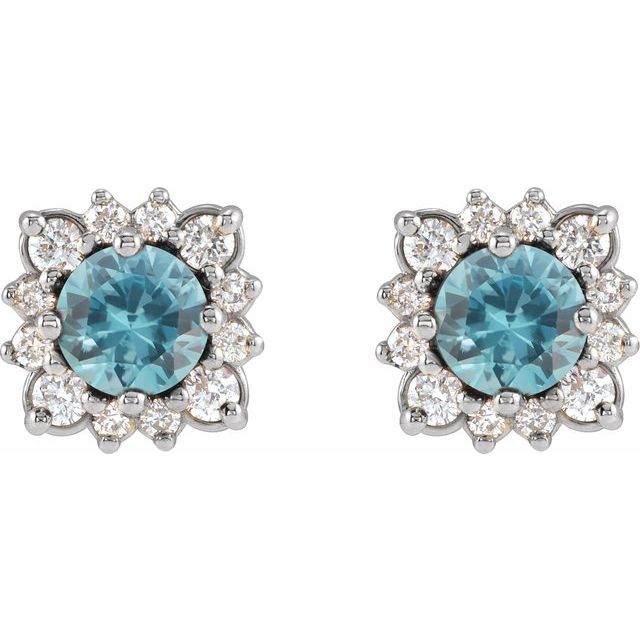 14k-white-gold-natural-blue-zircon-&-1/2-ctw-natural-diamond-halo-style-earrings