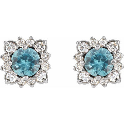 14k-white-gold-natural-blue-zircon-&-1/2-ctw-natural-diamond-halo-style-earrings