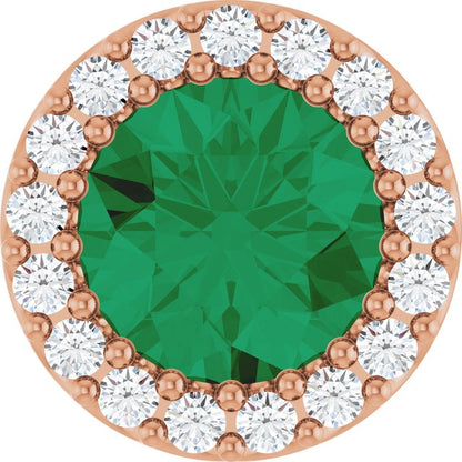 14k-rose-gold-natural-emerald-&-1/8-ctw-natural-diamond-halo-style-pendant
