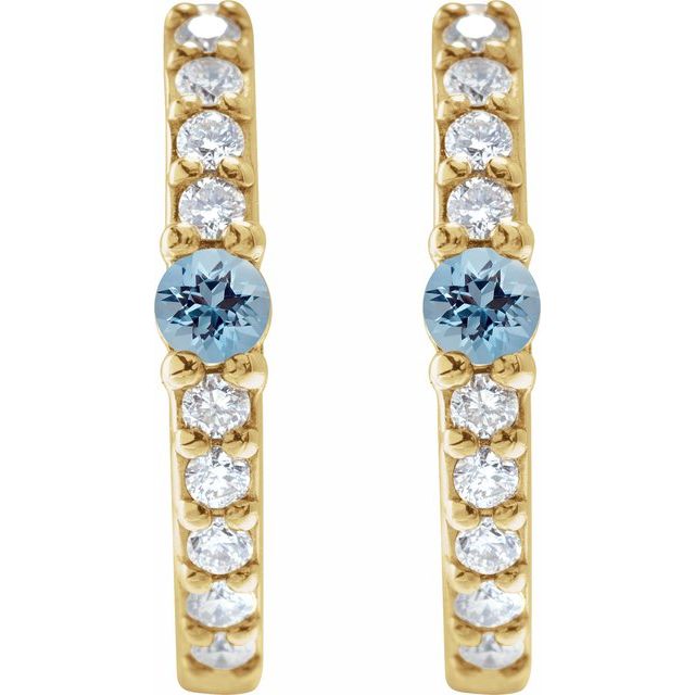 14k-yellow-gold-natural-aquamarine-&-1/8-ctw-natural-diamond--hoop-earring