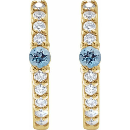 14k-yellow-gold-natural-aquamarine-&-1/8-ctw-natural-diamond--hoop-earring