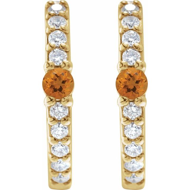 14k-yellow-gold-natural-citrine-&-1/8-ctw-natural-diamond--hoop-earring