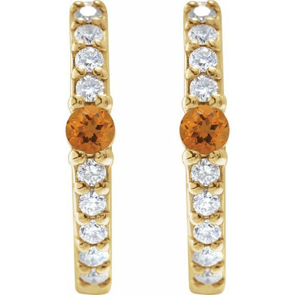 14k-yellow-gold-natural-citrine-&-1/8-ctw-natural-diamond--hoop-earring