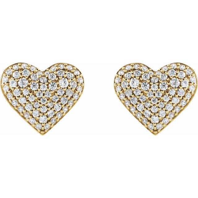 14k-yellow-gold-1/2-ctw-natural-diamond-puffed-heart-earrings