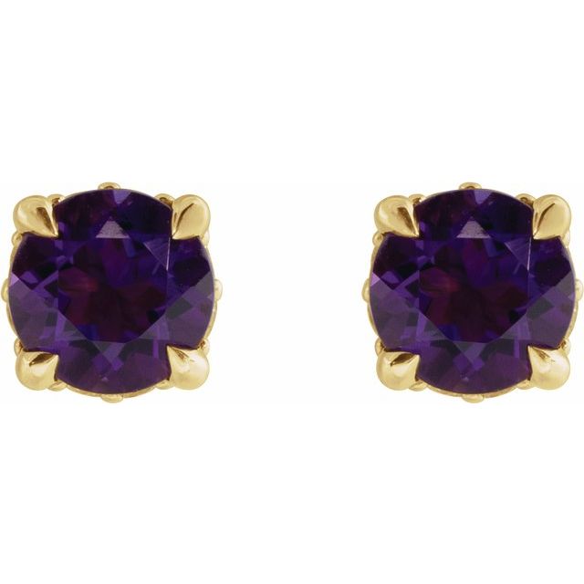 14k-white-gold-natural-mozambique-garnet-&-.06-ctw-natural-diamond-semi-set-hidden-halo-style-stud-earrings