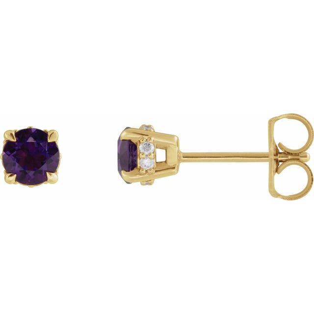 14k-white-gold-natural-mozambique-garnet-&-.06-ctw-natural-diamond-semi-set-hidden-halo-style-stud-earrings