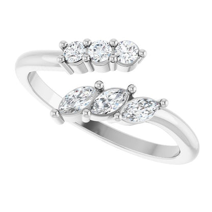 platinum-1/3-ctw-natural-diamond-bypass-ring