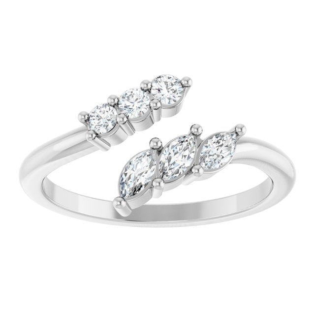 platinum-1/3-ctw-natural-diamond-bypass-ring
