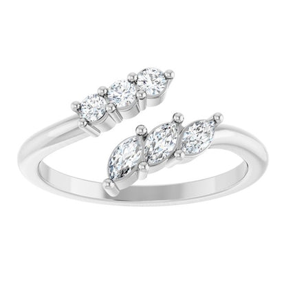 platinum-1/3-ctw-natural-diamond-bypass-ring
