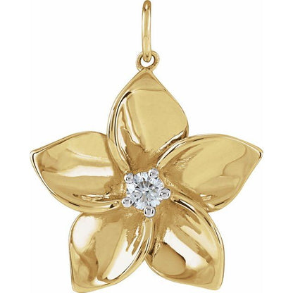 14k-yellow-gold-.08-ct-natural-diamond-plumeria-flower-pendant