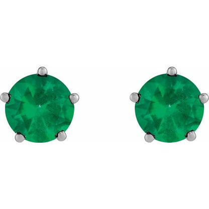 14k-white-gold-natural-emerald-stud-earrings