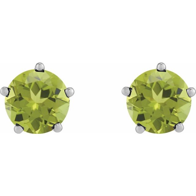 14k-white-gold-natural-peridot-stud-earrings