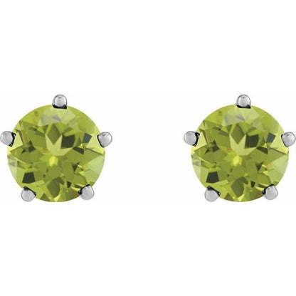 14k-white-gold-natural-peridot-stud-earrings