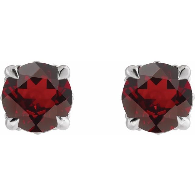 14k-white-gold-natural-mozambique-garnet-&-.06-ctw-natural-diamond-semi-set-hidden-halo-style-stud-earrings