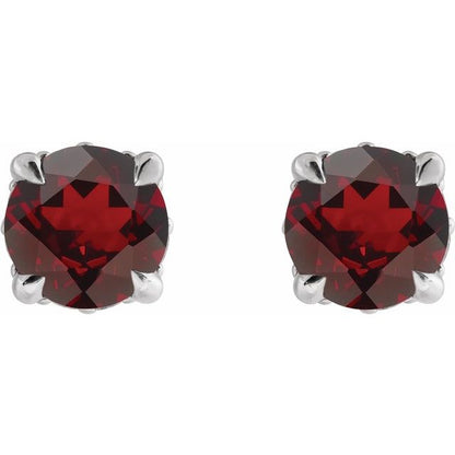 14k-white-gold-natural-mozambique-garnet-&-.06-ctw-natural-diamond-semi-set-hidden-halo-style-stud-earrings