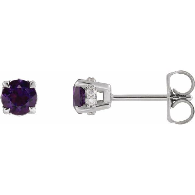 14k-white-gold-natural-amethyst-&-.06-ctw-natural-diamond-semi-set-hidden-halo-style-stud-earrings
