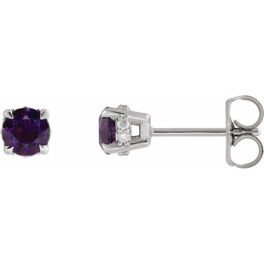 14k-white-gold-natural-amethyst-&-.06-ctw-natural-diamond-semi-set-hidden-halo-style-stud-earrings