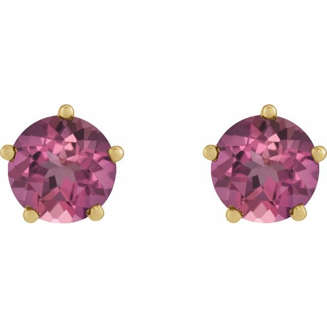 14k-yellow-gold-natural-pink-tourmaline-stud-earrings