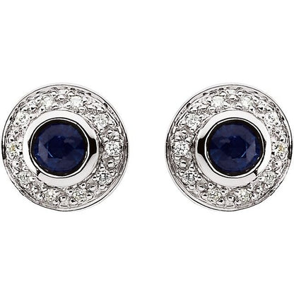 14k-white-gold-natural-blue-sapphire-&-1/10-ctw-natural-diamond-earrings