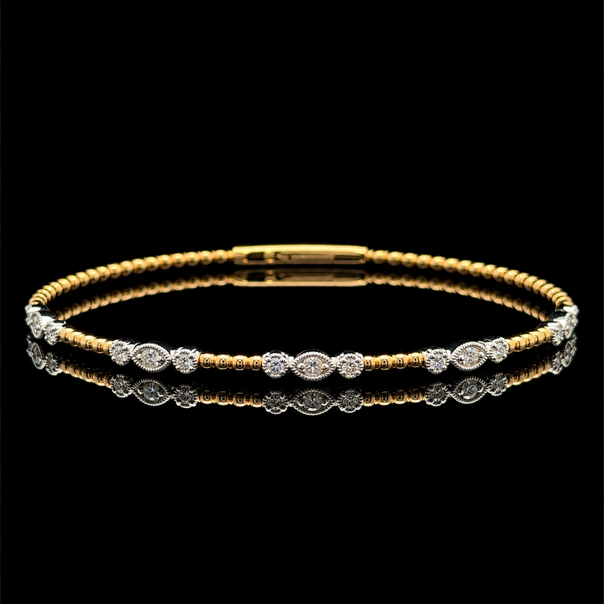 14KT Yellow Gold 0.35 CTTW Round Diamond Flexi Bracelet – Highline ...