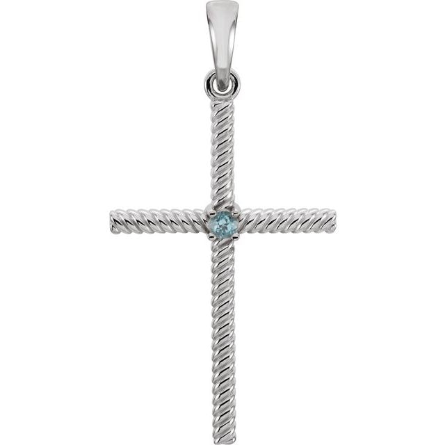 14k-white-gold-natural-swiss-blue-topaz-cross-pendant