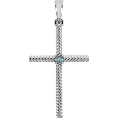 14k-white-gold-natural-swiss-blue-topaz-cross-pendant