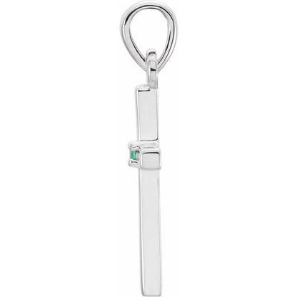 14k-white-gold-natural-emerald-cross-pendant